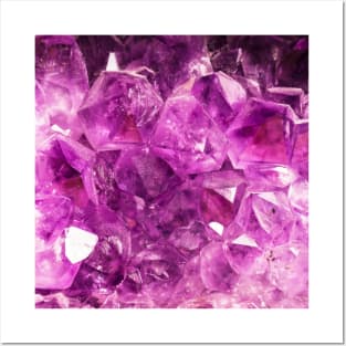 Abstract purple crystal gem Posters and Art